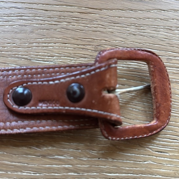 Vogt Hand Tooled Leather Belt 40 Brown Distressed Basketweave Cowboy Western - Picture 5 of 14